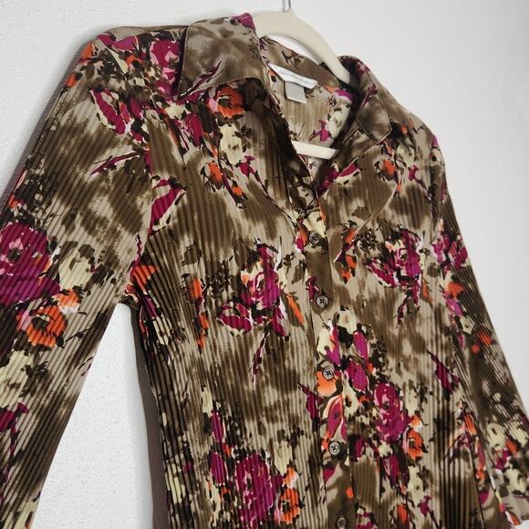 Vintage y2k Bell Sleeves Accordion Pleated Button Shirt Fairy Boho Whimsy Sm - Picture 4 of 5